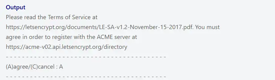 agree to Let’s Encrypts terms of service