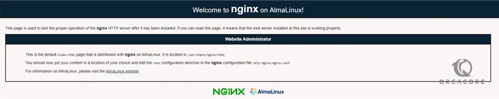 Nginx default land page on AlmaLinux 8-LEMP stack