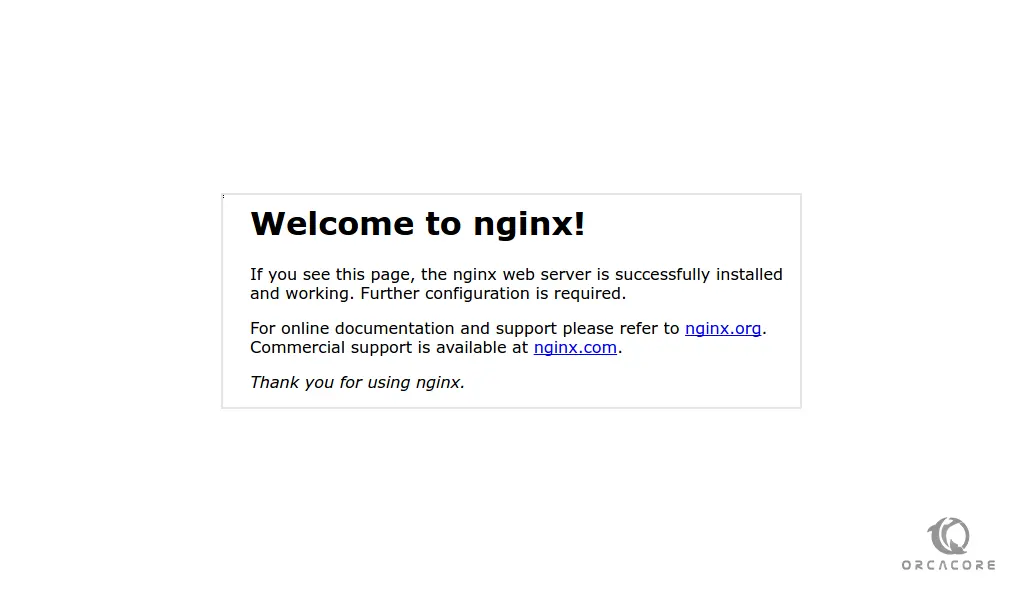 Default Nginx landing page 