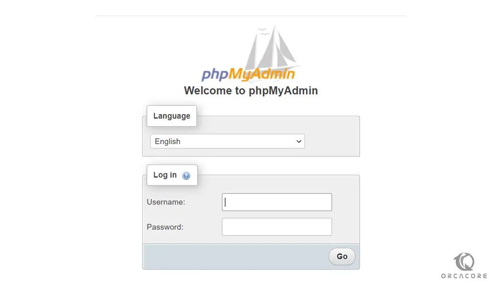 phpMyAdmin login screen on AlmaLinux 8