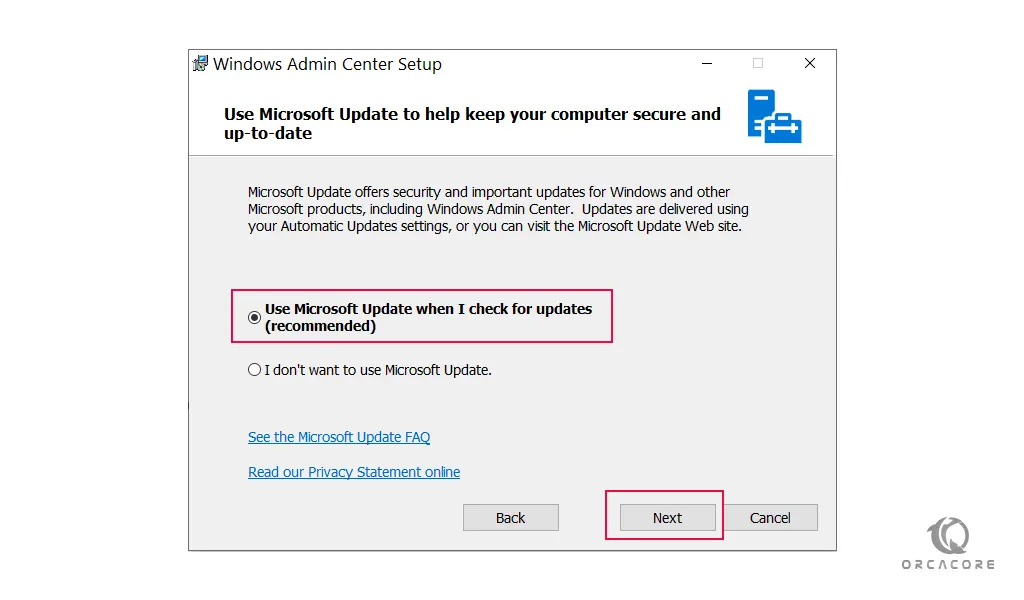 Windows Admin Center update