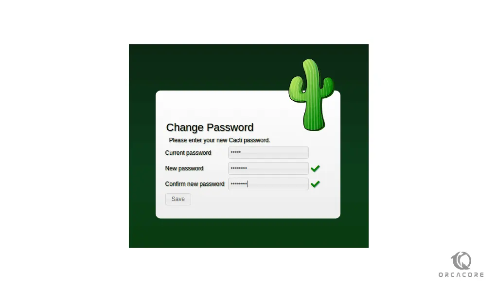 change cacti admin password
