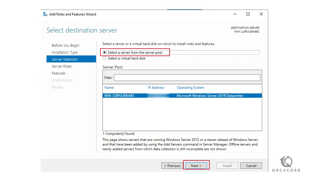 Select destination server for IIS