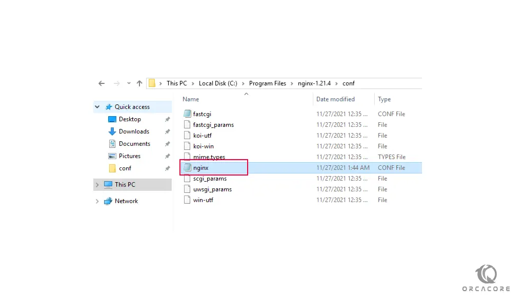 Nginx conf file on Windows Server