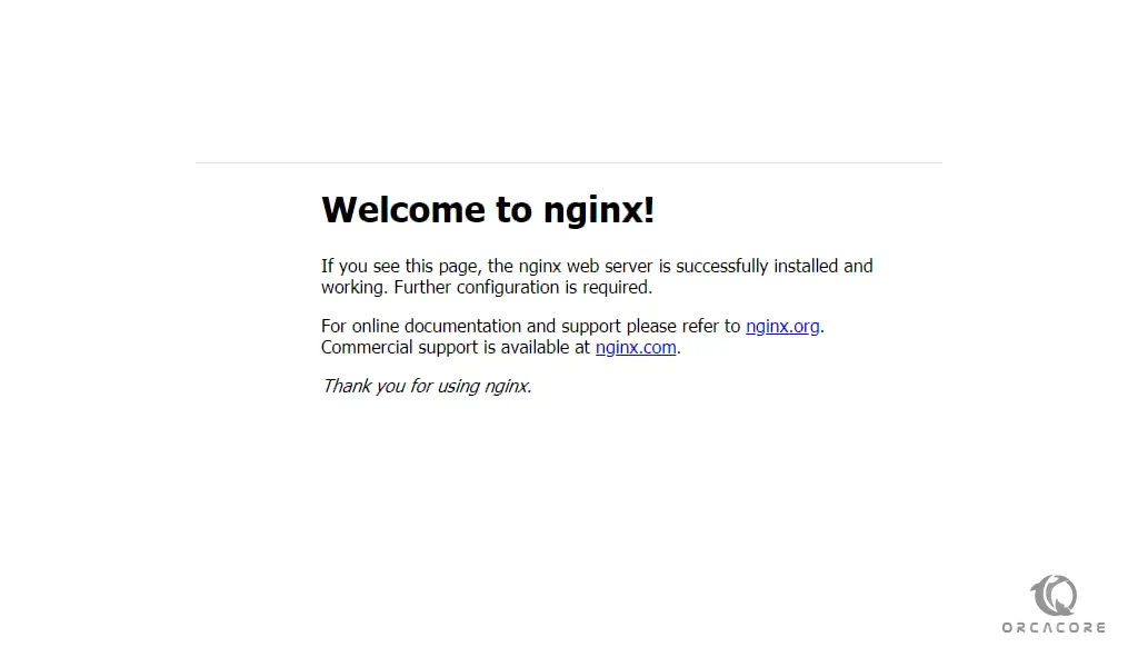 Nginx default page