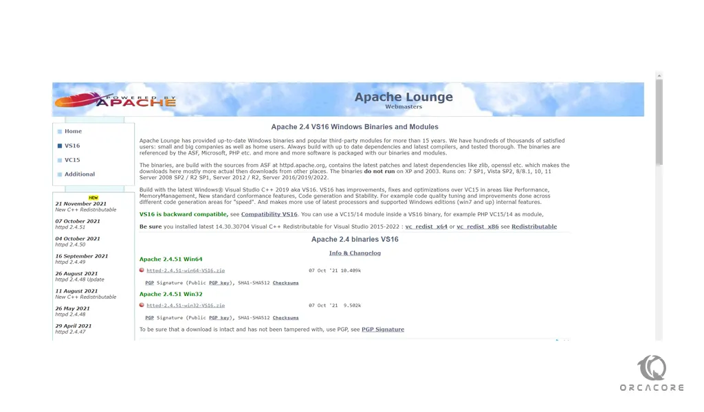 Download Apache for windows