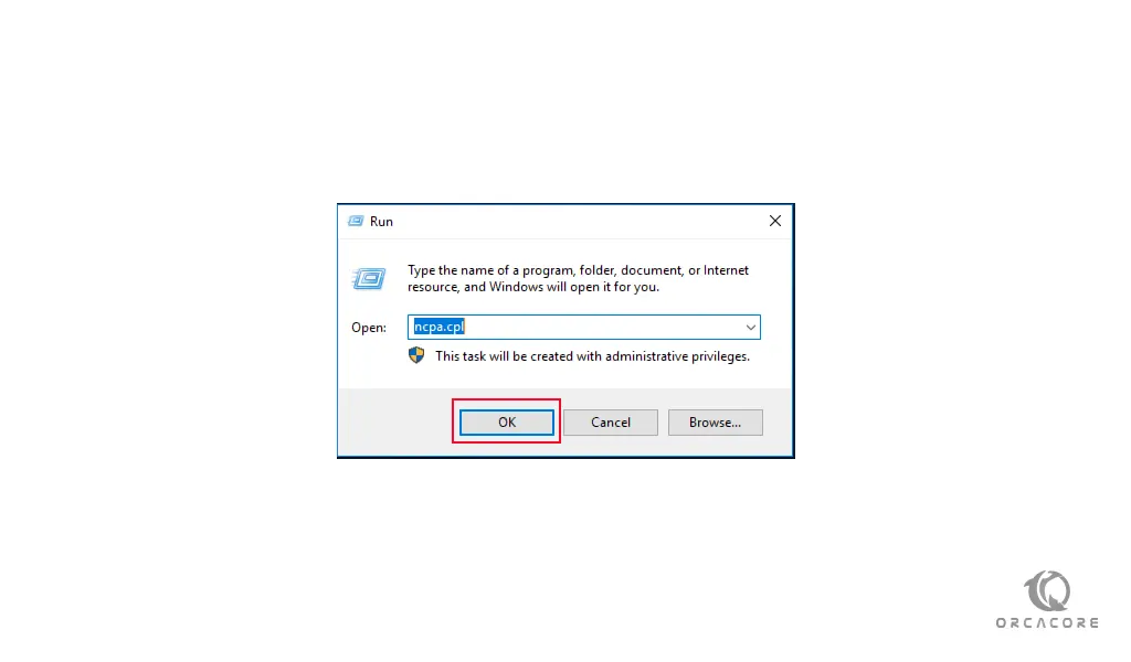 open network connection window