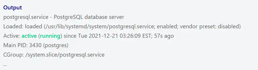 Check PostgreSQL service status