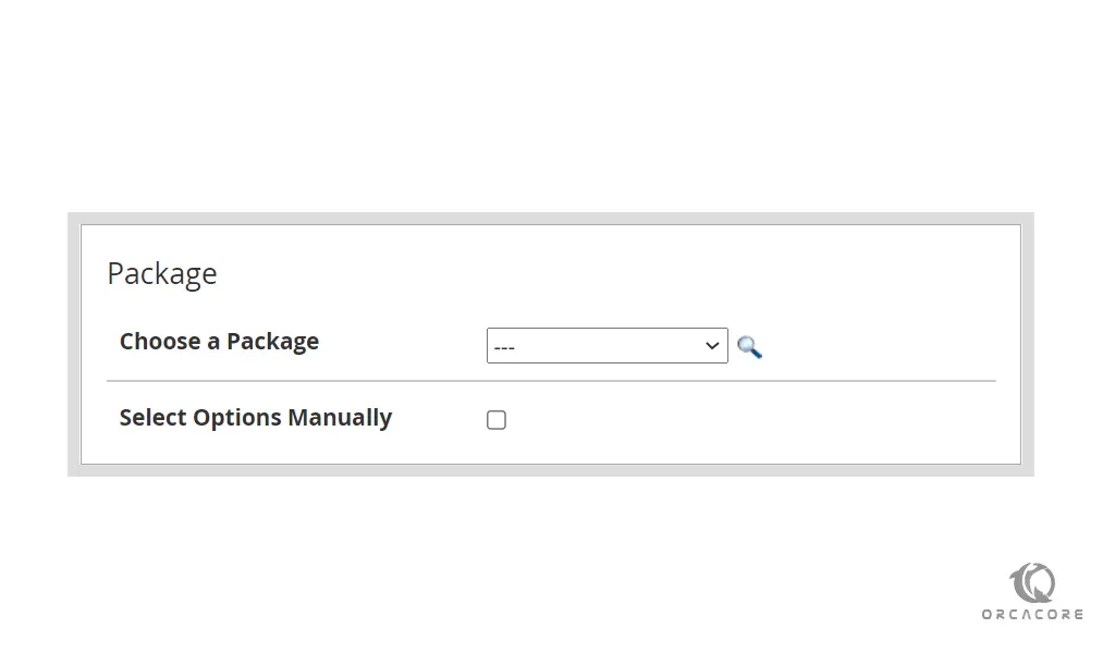 choose a package for cPanel account