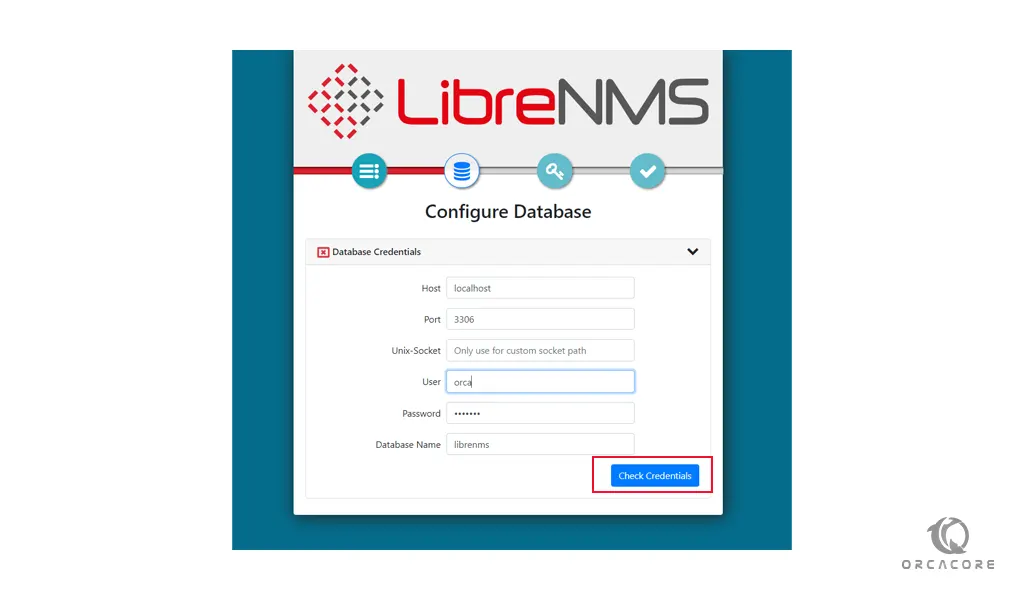 LibreNMS database credentials