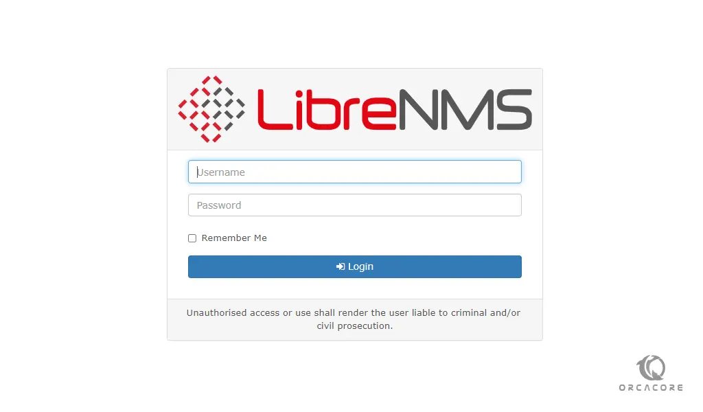 Librenms login screen on debian11