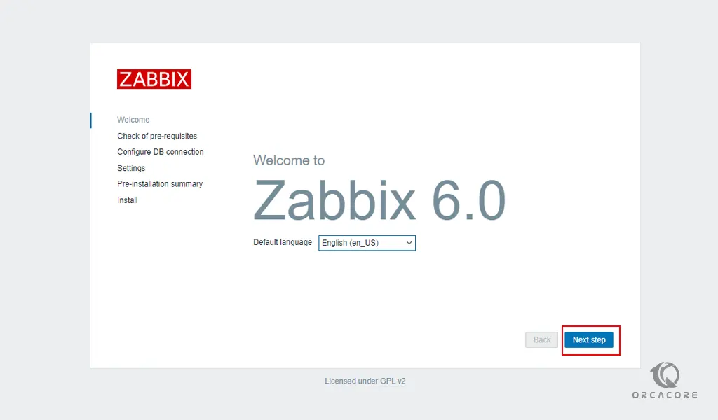 Zabbix 6.0 welcome screen