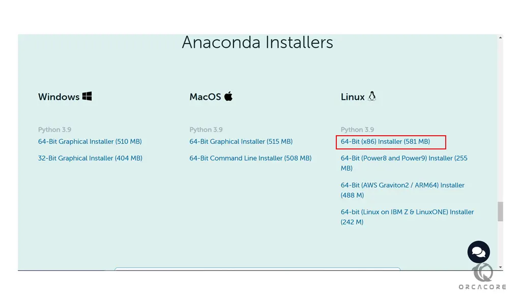 Anaconda installer