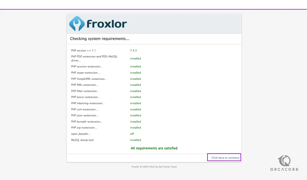 Froxlor requirements check