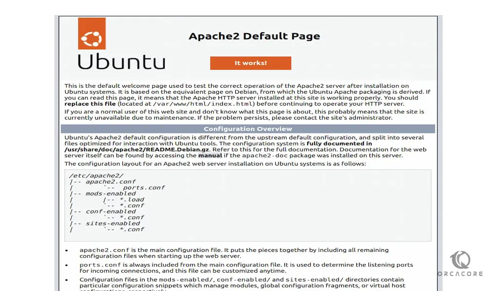 Apache landing page on Ubuntu 22.04