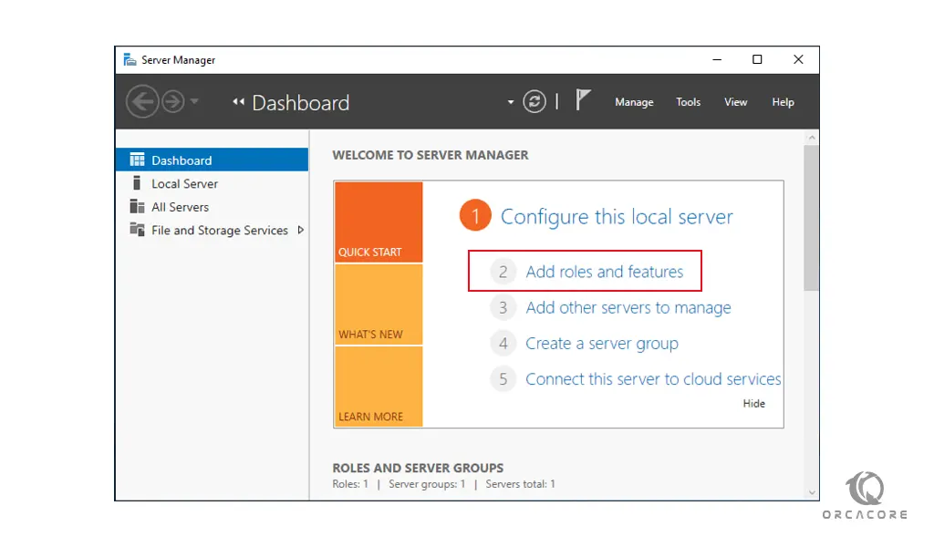 server manager dashboard