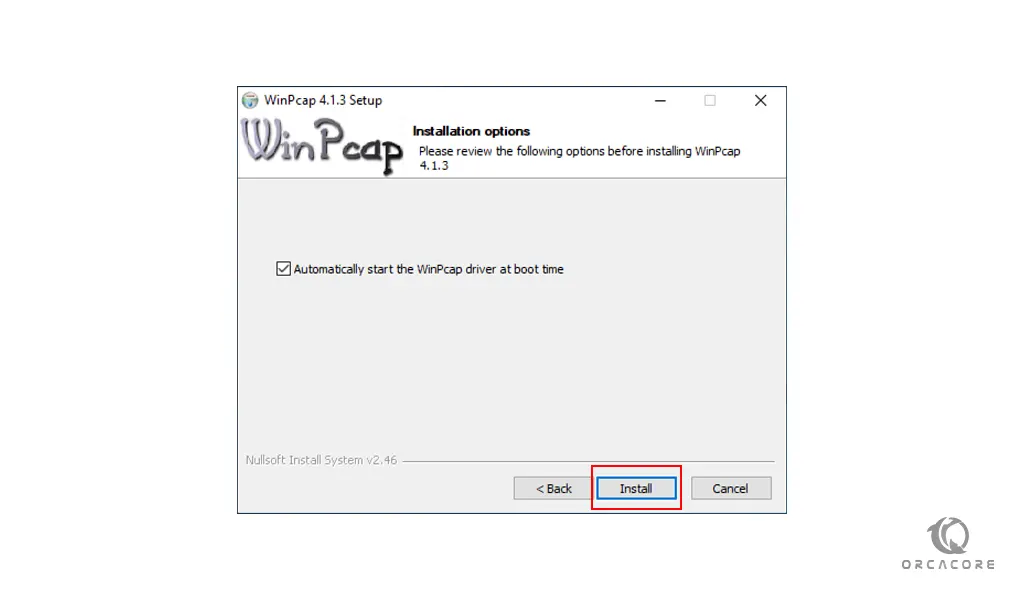 WinPcap installation