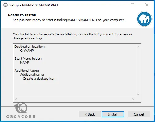 start Mamp installation on Windows 10