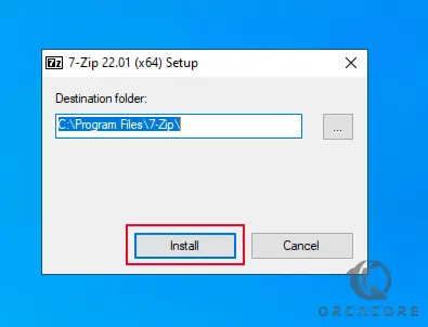 7-Zip destination folder