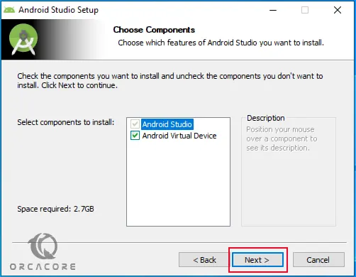 Choose Android Studio Components