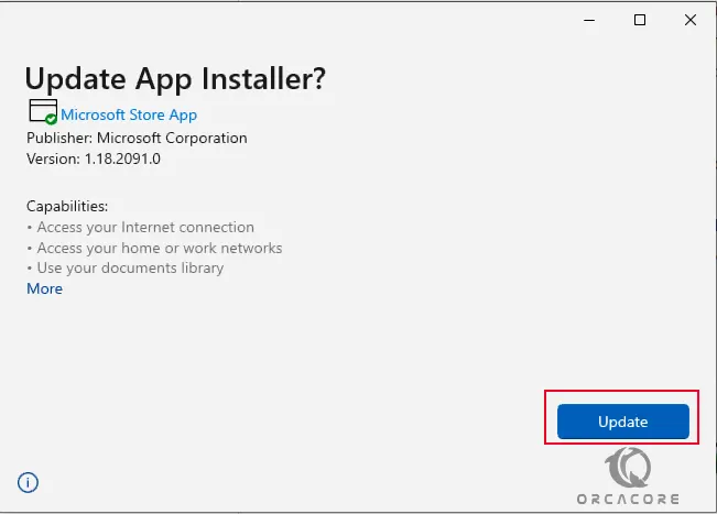 Update app installer