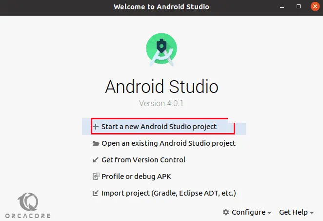 Start a new android studio project on Debian 12