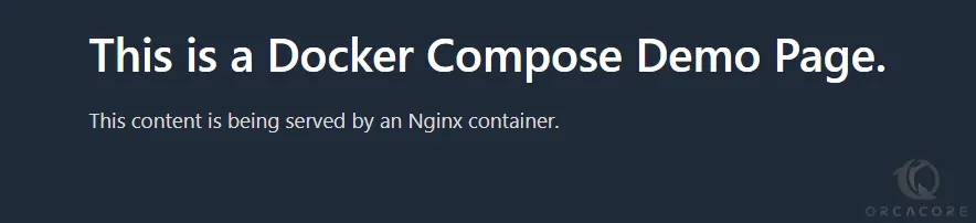Docker compose demo page