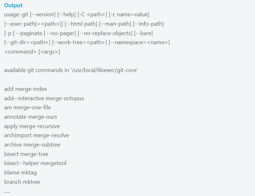 Available Git Commands