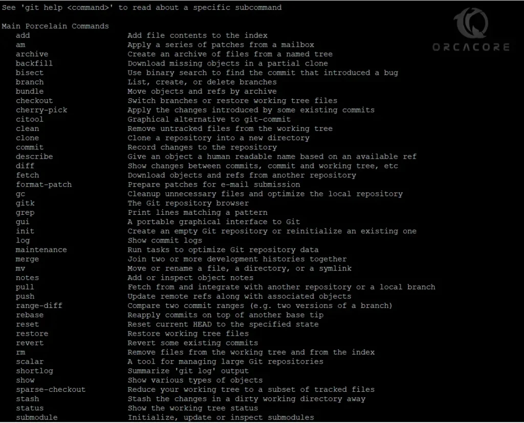 git help command