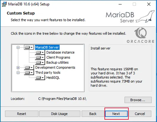 MariaDB custom setup on windows server 2022