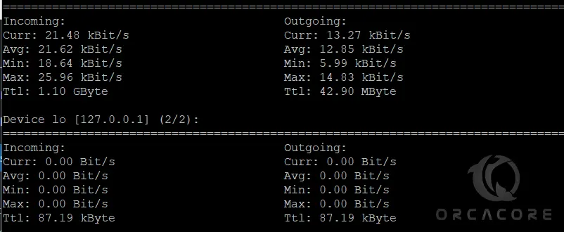display all network interfaces at the same time without the graphs