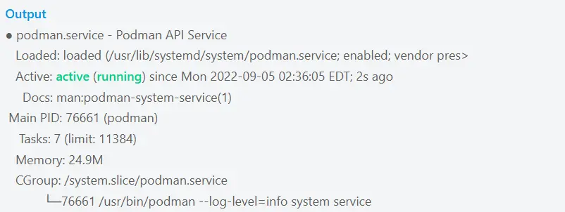 podman service - Podman API Service