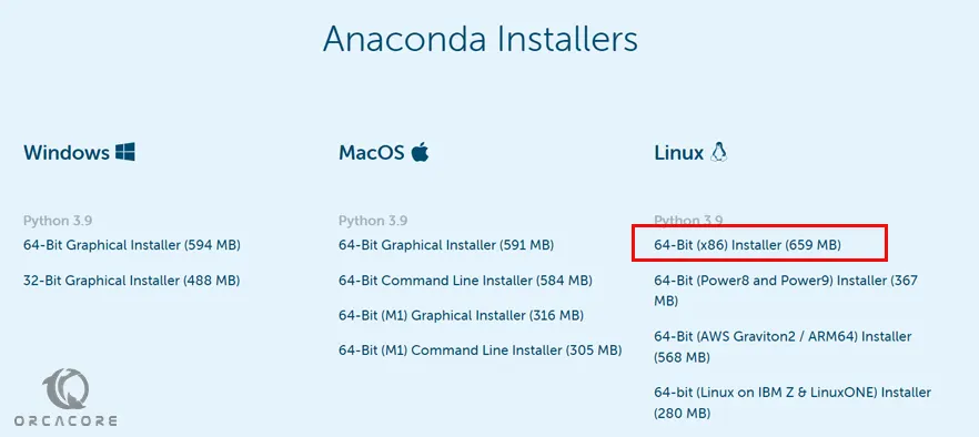 Anaconda installer for Linux