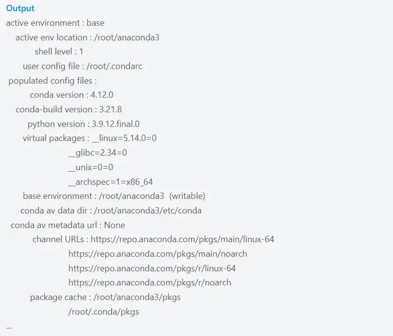 conda info