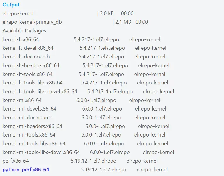 List Available Kernels on CentOS 7