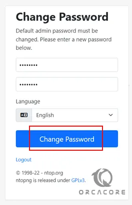 Change default password of Ntopng