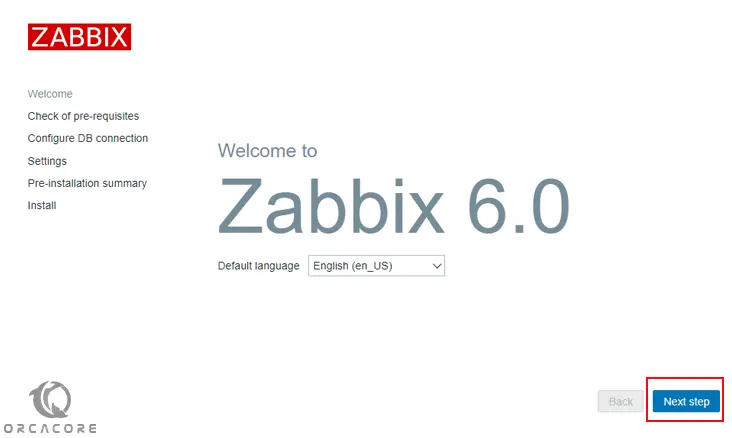 Zabbix welcome screen 
