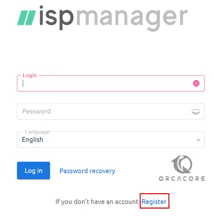 ISPmanager registration