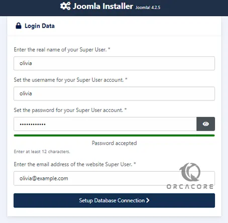 Choose Joomla super user