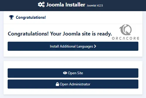 Joomla site is ready to open