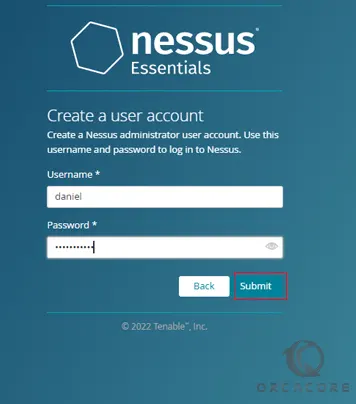 Create Nessus admin user account on Ubuntu 22.04