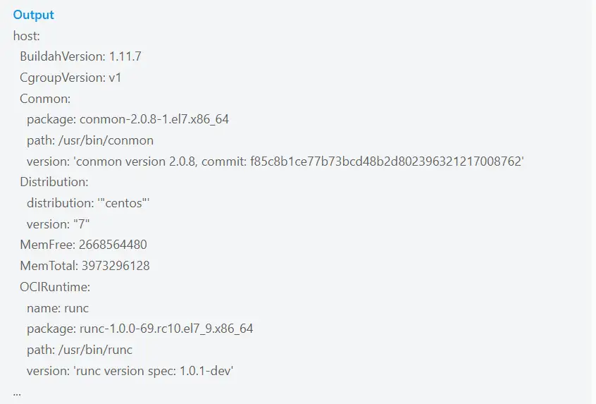 Install Podman on Centos 7 - Check Podman info