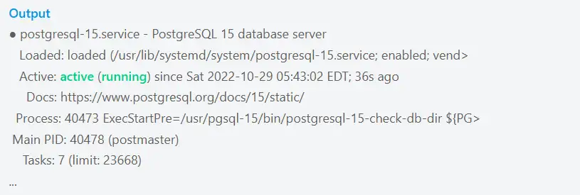 Manage PostgreSQL 15 Service