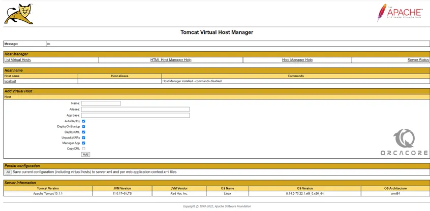tomcat virtual host manager