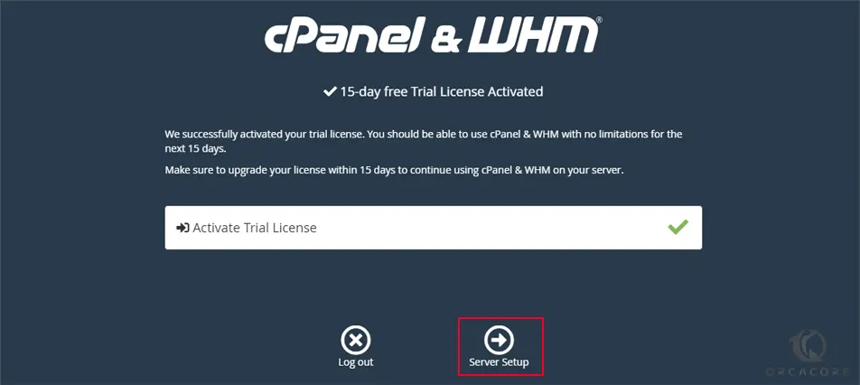 Activate cPanel trial license