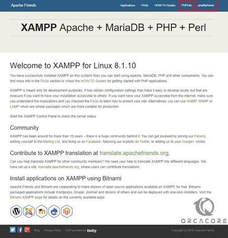 XAMPP Web Interface
