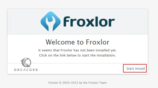Froxlor Welcome page