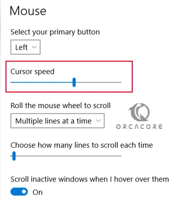 Change cursor speed