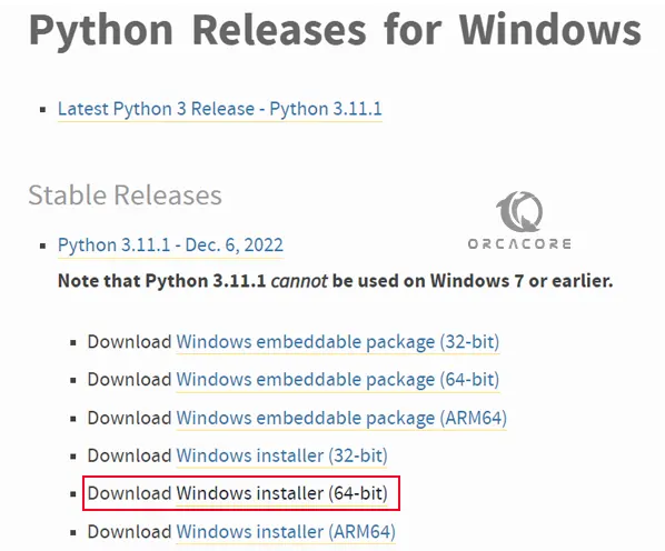 Download Python for Windows