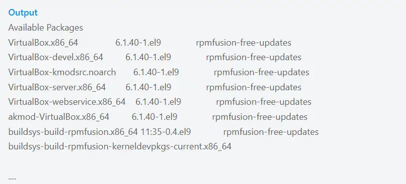List all Free RPM Fusion Packages 